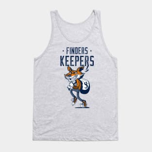 Finders Keepers / Funny Fox Burglar Design / Cartoon Style Fox Robbing the Bank Graphic Tank Top